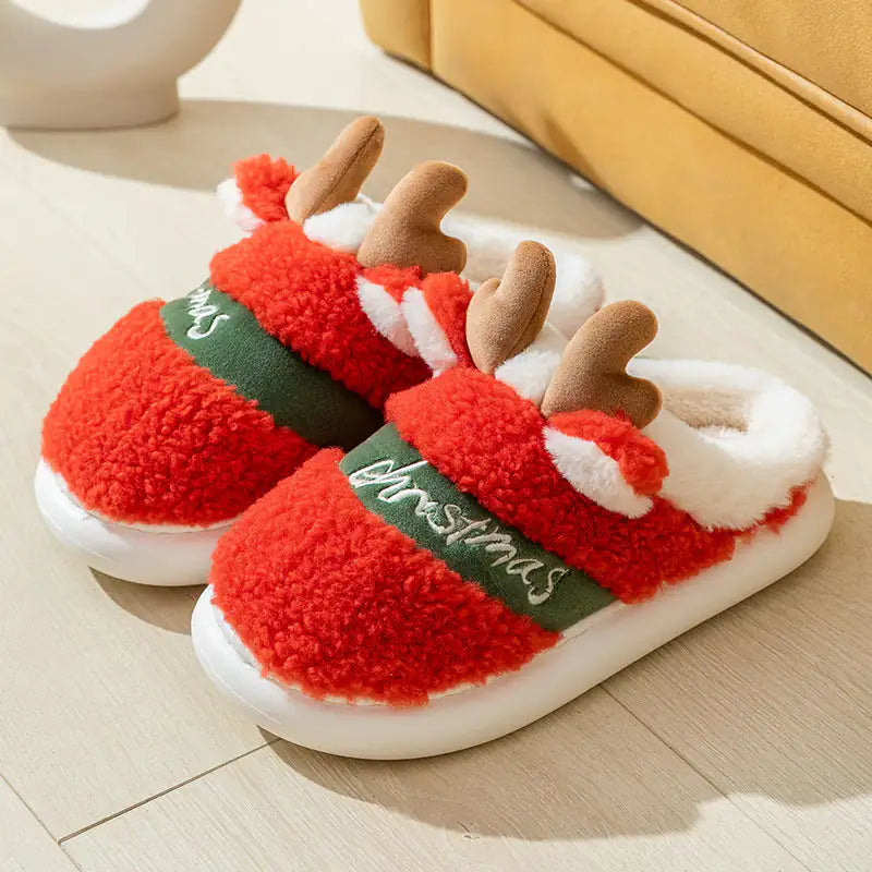 Christmas Elk Cozy Slippers - Soft Home Shoes