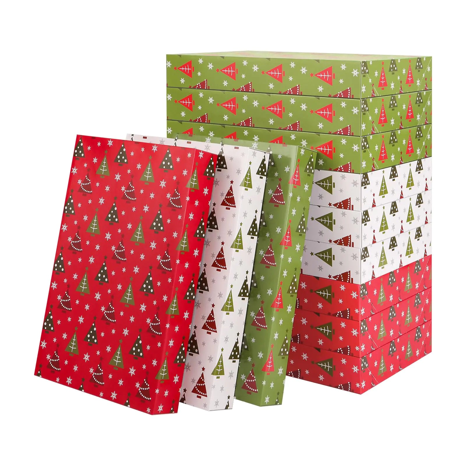 Festive Trio Colors 12 Large Shirt Gift Boxes by ROSEGLD 17x11x2.5