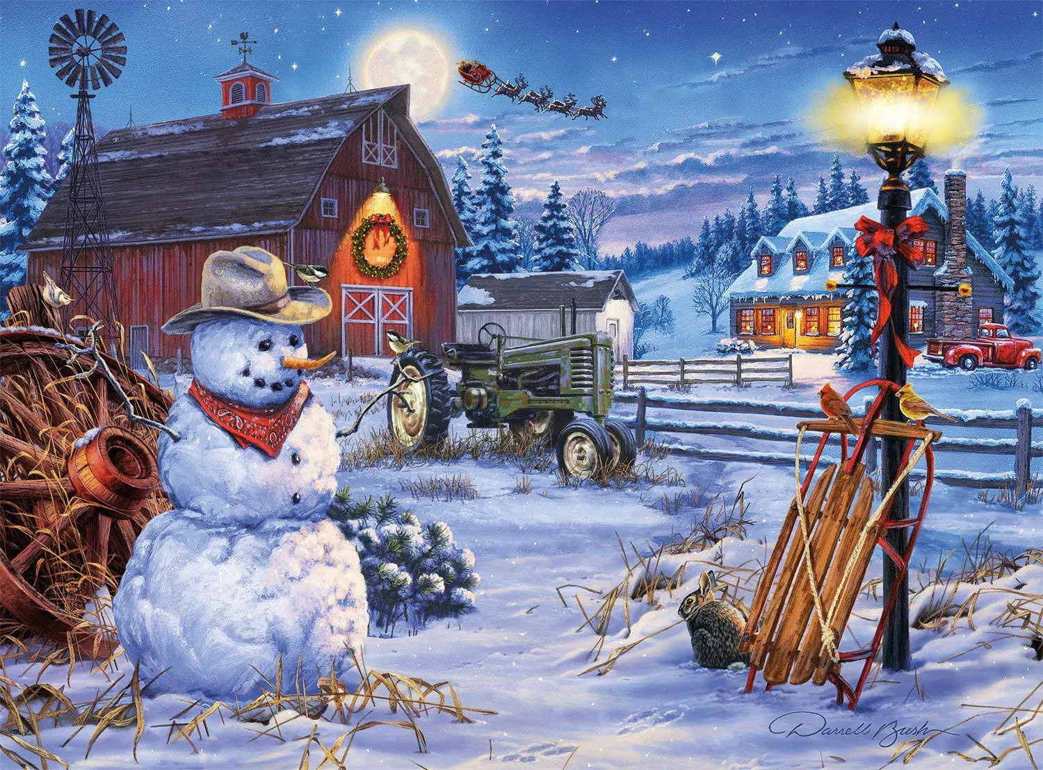 Country Christmas Eve Puzzle - Darrell Bush 1000pc