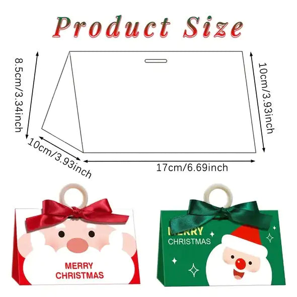 10Pcs Christmas Treat Boxes with Santa Claus Design