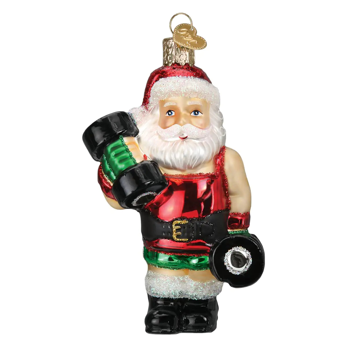 Santa Flex Glass Ornament