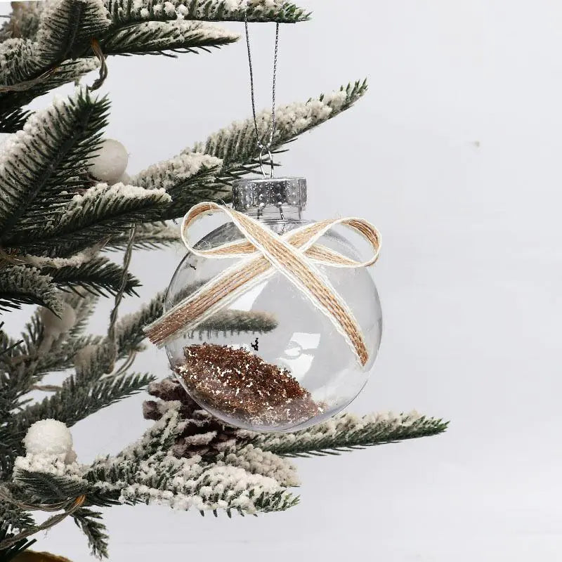 Clear Festive Orbs 8cm Set of 9