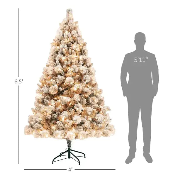 Snowy Splendor 6.5 Ft Lit Christmas Tree with Clear Lights