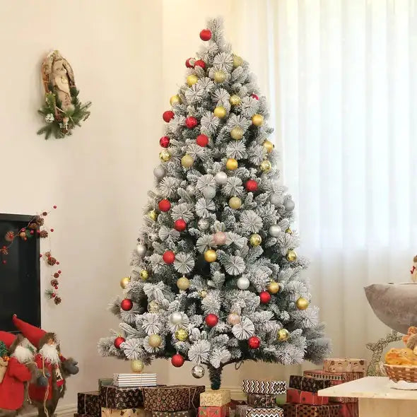 Snowy Splendor 6.5 Ft Lit Christmas Tree with Clear Lights