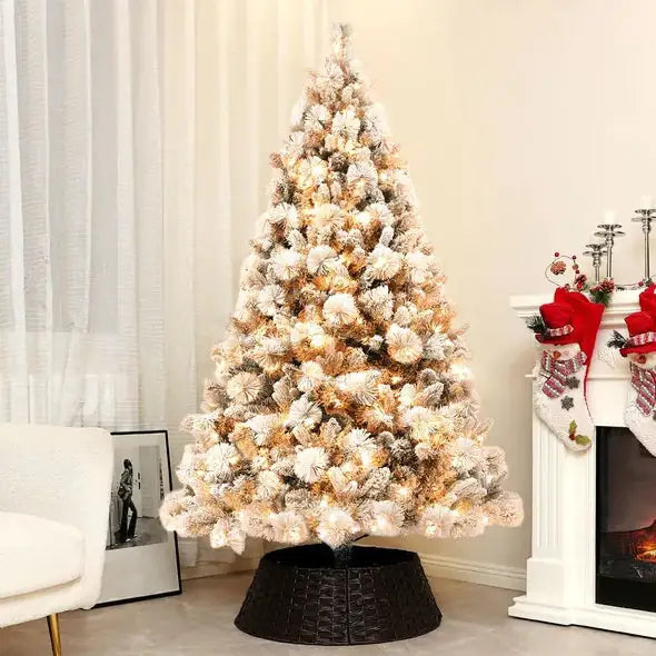 Snowy Splendor 6.5 Ft Lit Christmas Tree with Clear Lights