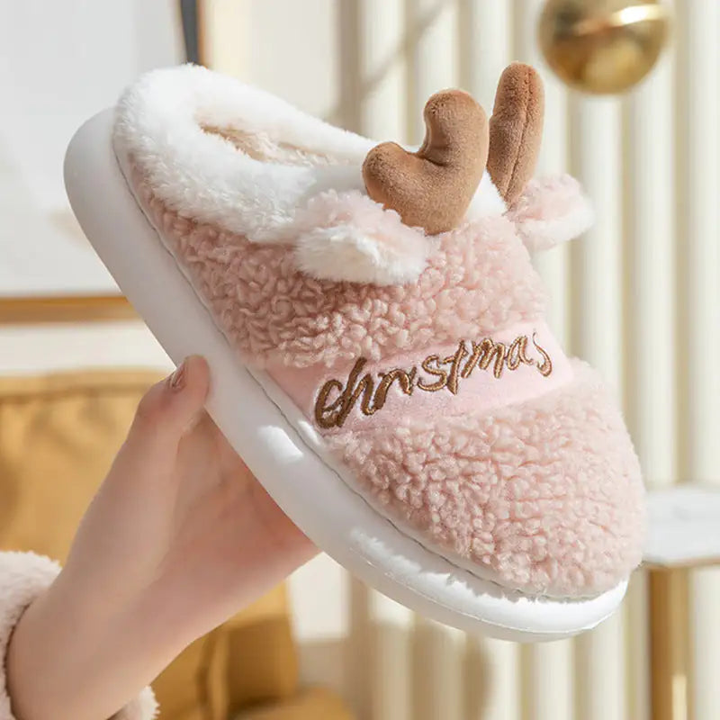 Christmas Elk Cozy Slippers - Soft Home Shoes