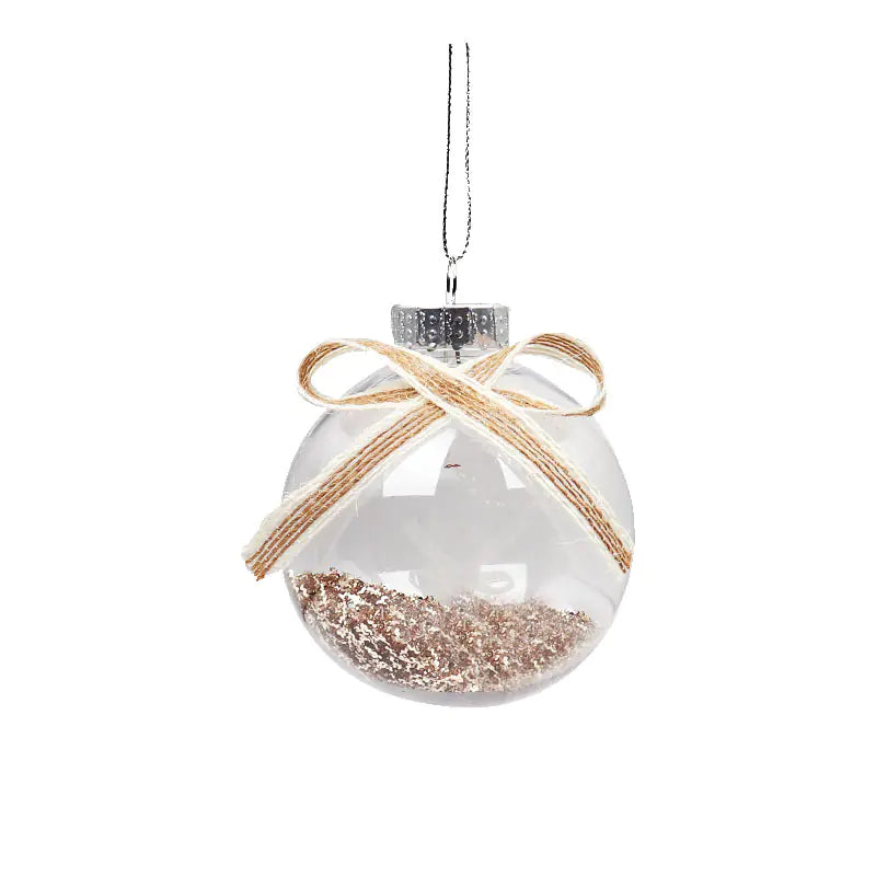 Clear Festive Orbs 8cm Set of 9