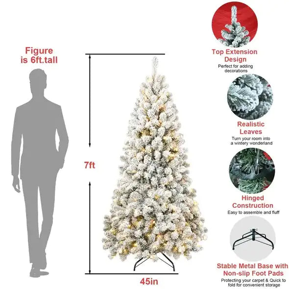 5ft Eco-Friendly Pre-lit Flocked Christmas Tree
