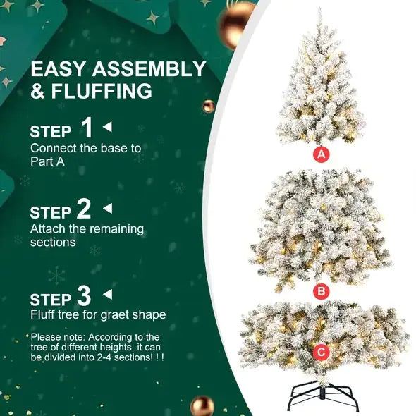 5ft Eco-Friendly Pre-lit Flocked Christmas Tree