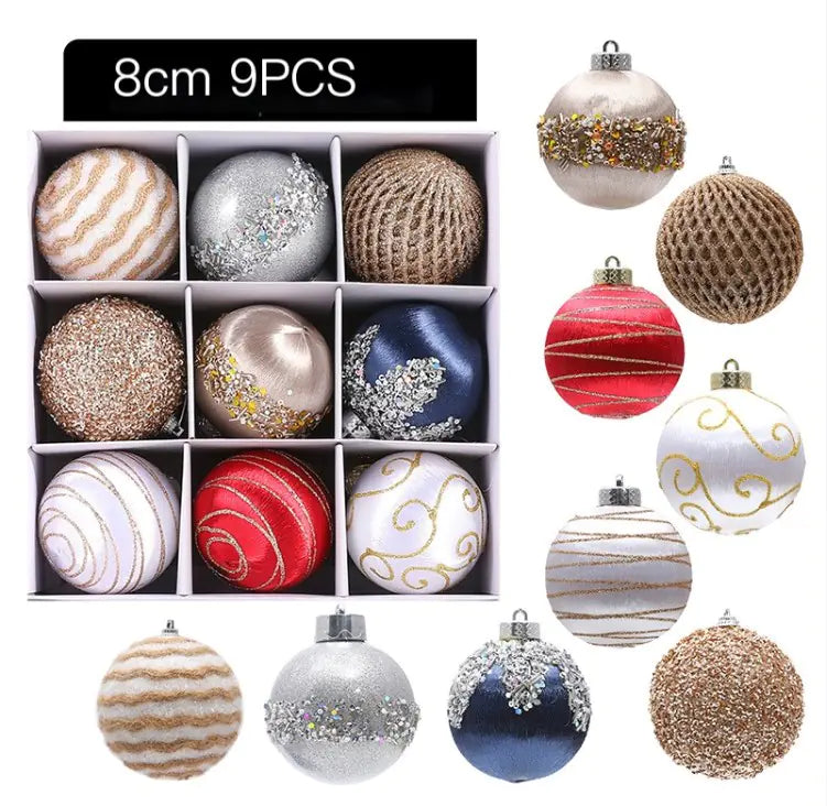 Festive Foam Christmas Orbs (9pcs)
