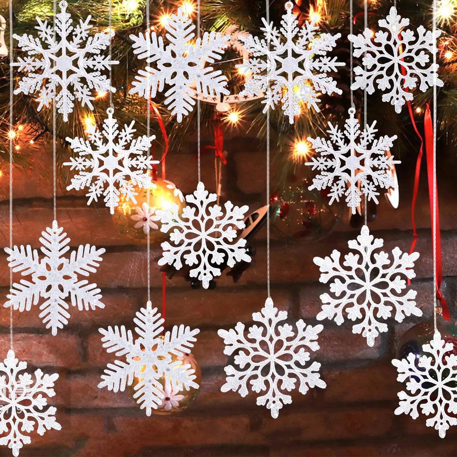 Snowflakes Christmas Tree Decorations - 36pcs