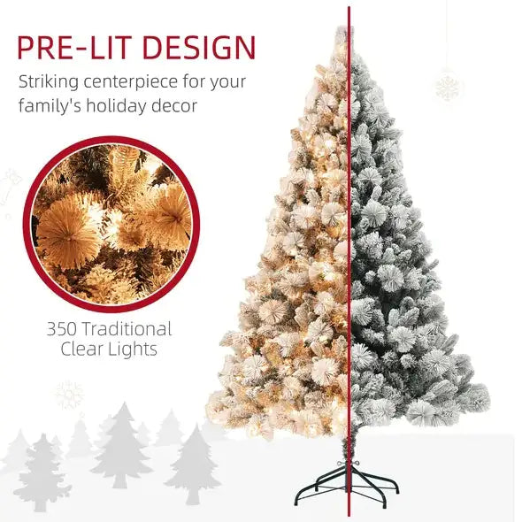 Snowy Splendor 6.5 Ft Lit Christmas Tree with Clear Lights