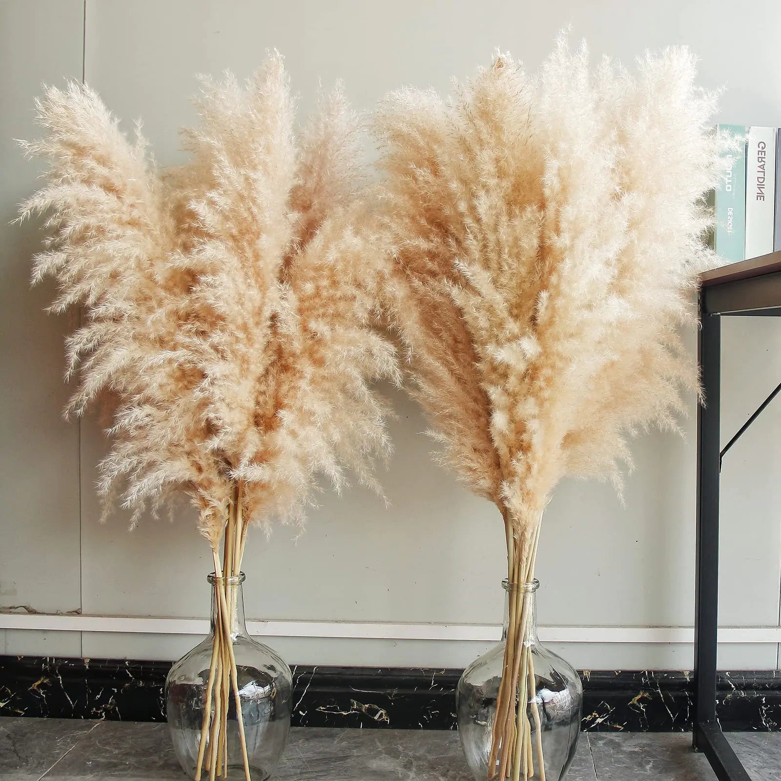 40" Natural Pampas Grass Decor – 10 Dried Stems for Boho, Wedding & Home Decoration
