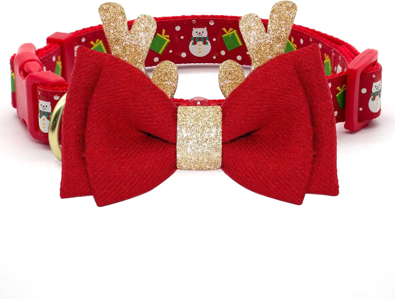 Holiday Cheer Medium Dog Collar with Removable Bow Tie