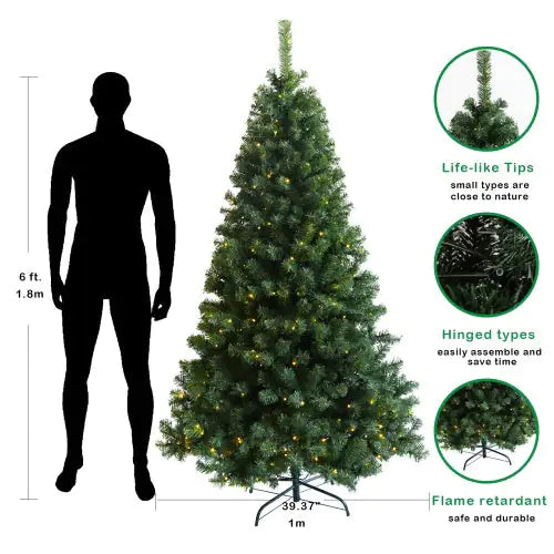 6 ft Pre-Installed Lighted Christmas Tree