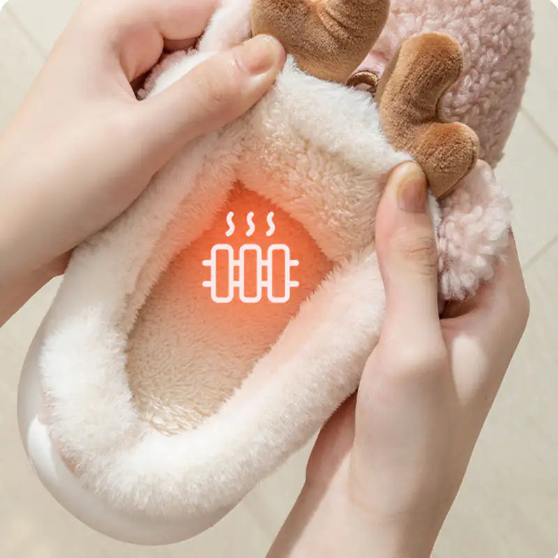 Christmas Elk Cozy Slippers - Soft Home Shoes