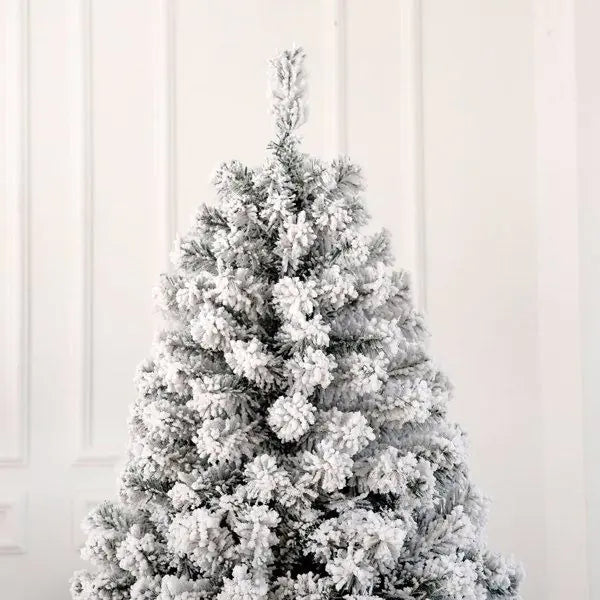 7 FT Pre-lit Snow Flocked Christmas Tree with 400 Lights & Remote