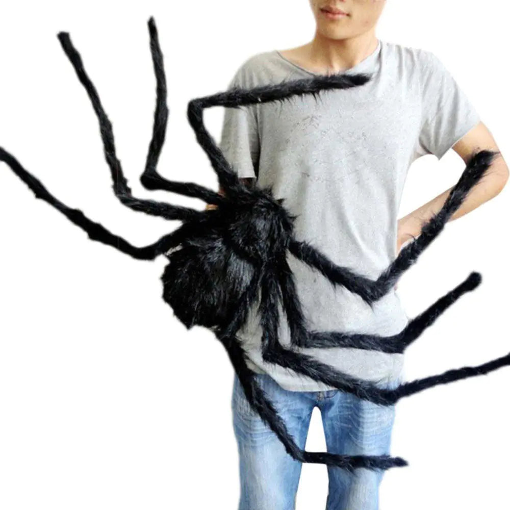 30CM Halloween Black Plush Spider Bar Decoration Toy