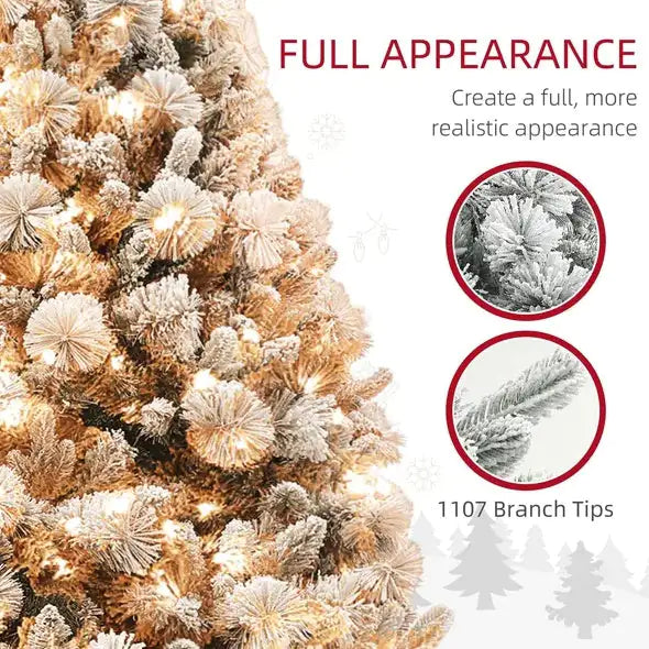 Snowy Splendor 6.5 Ft Lit Christmas Tree with Clear Lights
